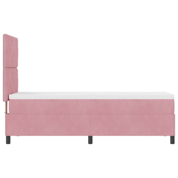 LED Box Säng med huvudgavel Rosa 80 x 200 cm Sammet