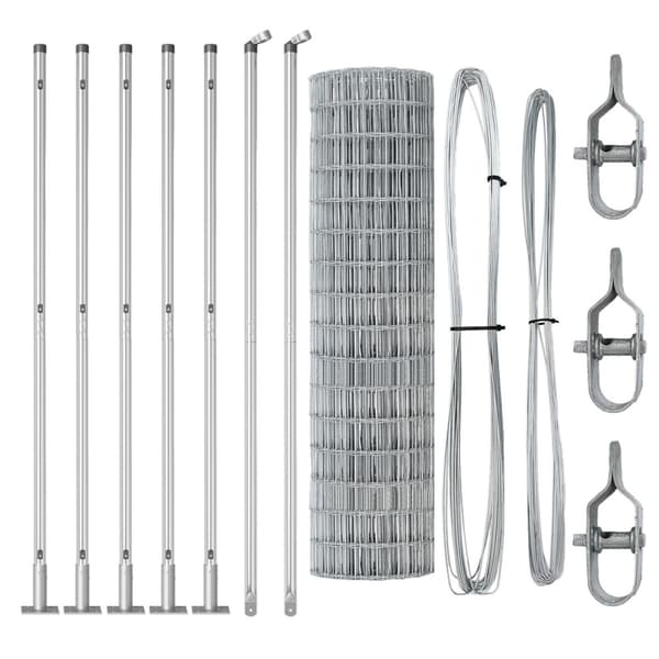 Stängsel med stolpe Silver 1 x 10 m Stål