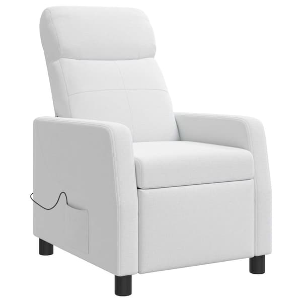 Massagefåtölj Vit Tyg