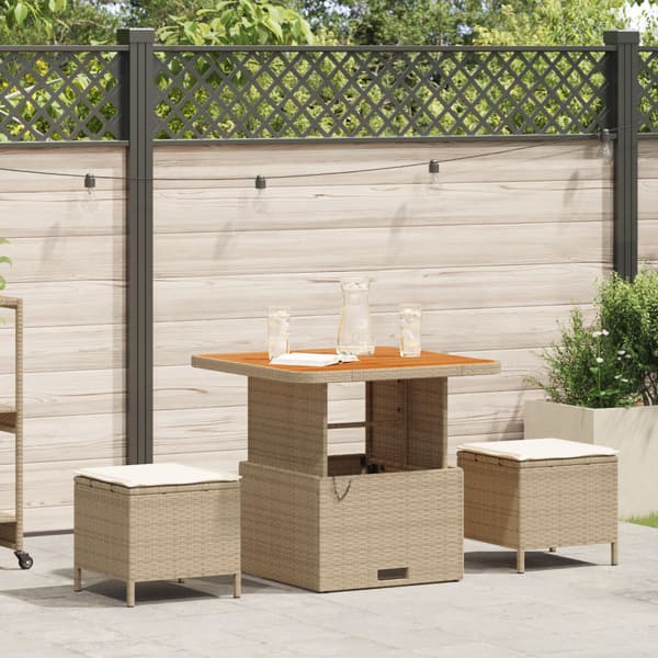 Trädgårdsmöbelset Beige konstrotting