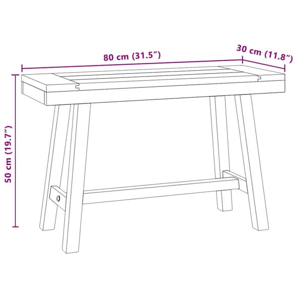 Bänk 80 cm massiv teak
