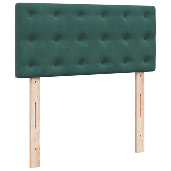 Ramsäng med madrass mörkgrön 80x200 cm sammet