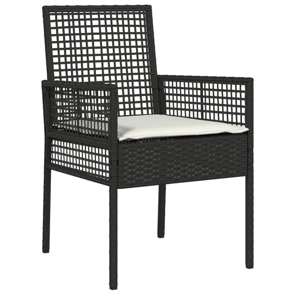 Trädgårdsmöbelset 5 pcs Svart konstrotting