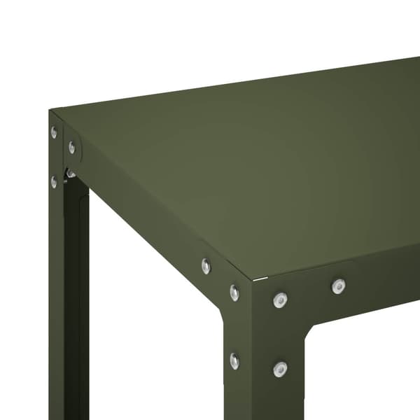Planteringsbord 80 x 50 x 80 cm Pulverlackerat stål Olivgrön