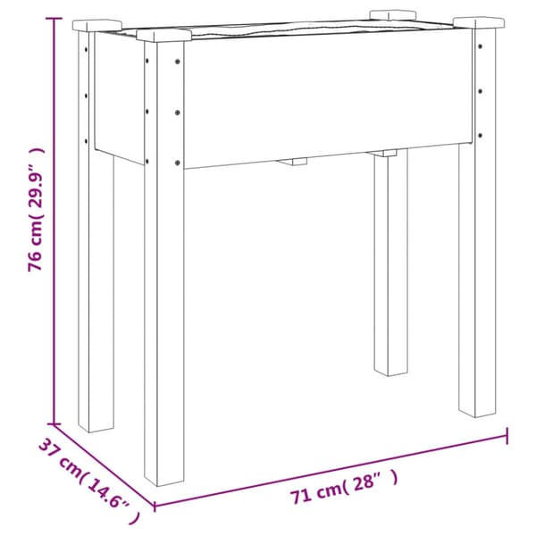Odlingslåda med foder brun 71x37x76 cm massivt granträ