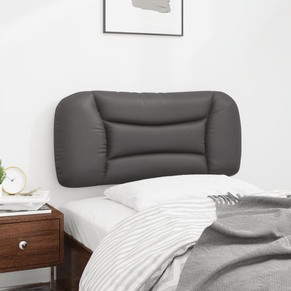 Headboard Cushion "Hvar" Grey 80 cm Faux Leather
