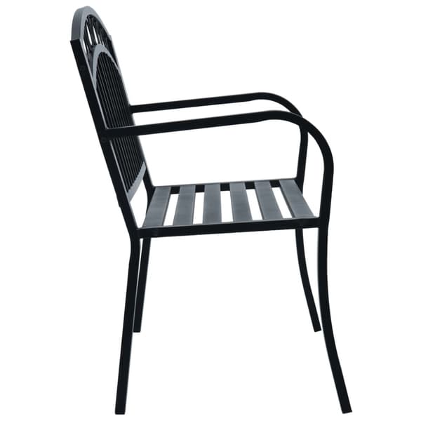 Trädgårdsbänk 125 cm svart stål