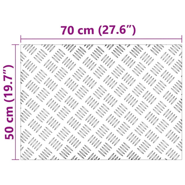 Trappsteg Rektangulär 2 pcs Silver 70 x 50 cm Aluminium