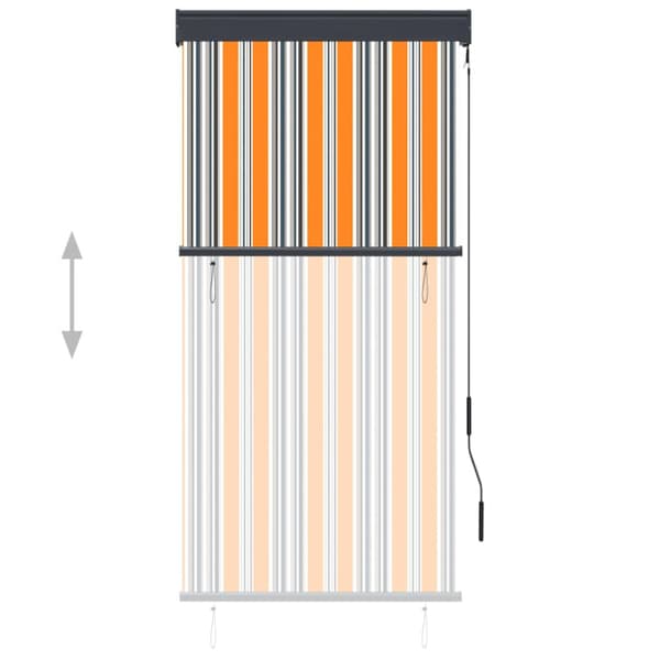 Rullgardin utomhus 80x250 cm gul och blå