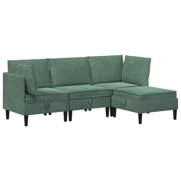 Möbelset för vardagsrummet med kudde 4 pcs Havgrön Sammet