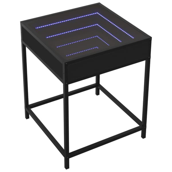 Soffbord med Infinity LEDs svart 40x40x51 cm