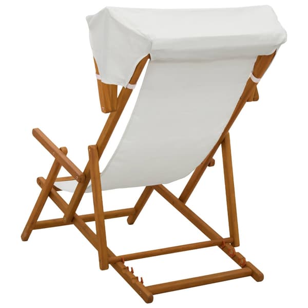 Deck Chair 2 st 3 Position Massiv Eukalyptus Trä Gräddvit