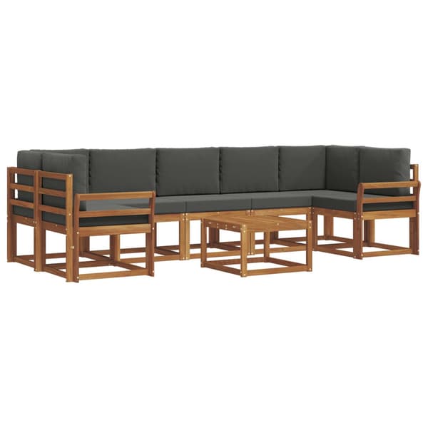 Utomhussoffset med kudde 8 pcs Naturlig och Antracit