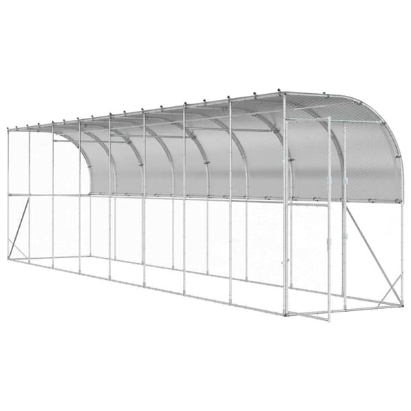 Hönshus mot Vägg Silver 600 x 150 x 215 cm Galvaniserat stål