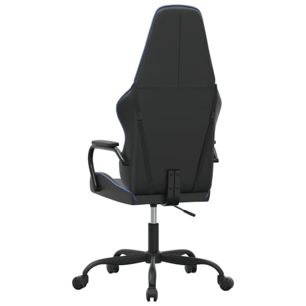 Gamingstol med massage blå och svart konstläder