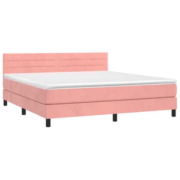 Ramsäng med madrass rosa 180x200 cm sammet