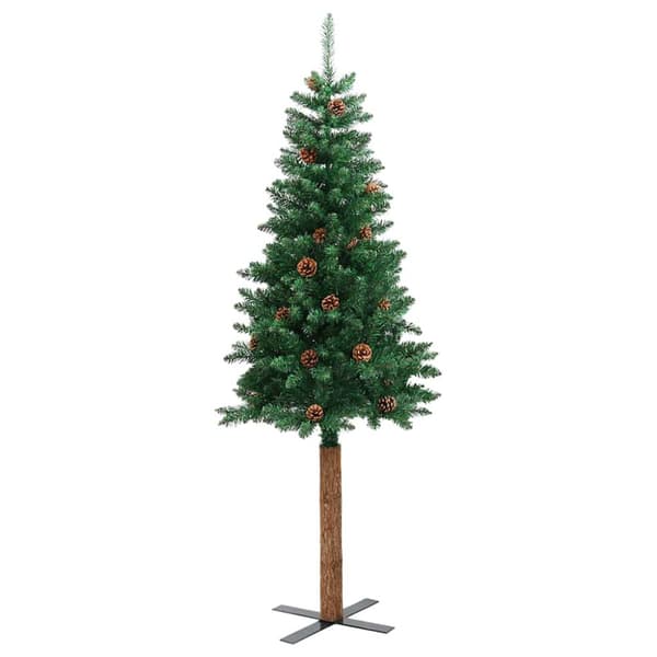 Smal julgran Grön 180 cm PVC och solid furu