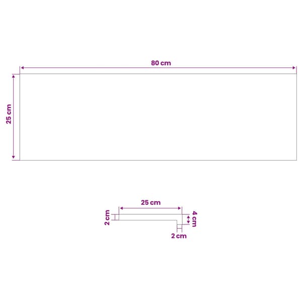Trappsteg 4 st 80 x 25 x 2 cm Vit Massivt Ekträ
