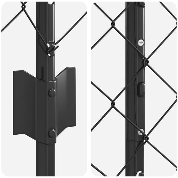 Stängsel med stolpe Grå 1,4 x 10 m Stål och PVC