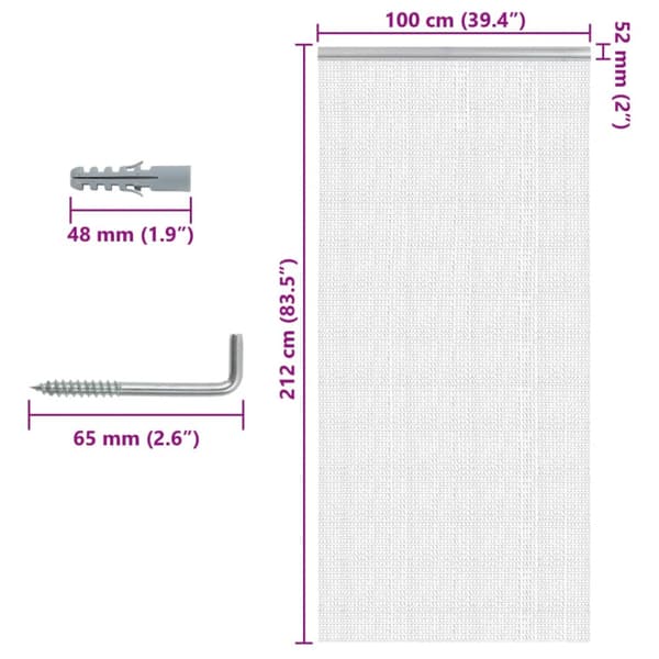 Myggdraperi för dörr 100x212 cm aluminium