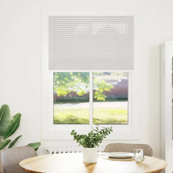 Plisserad persienn ljusgrå 85x150 cm tyg bredd 84,4cm polyester