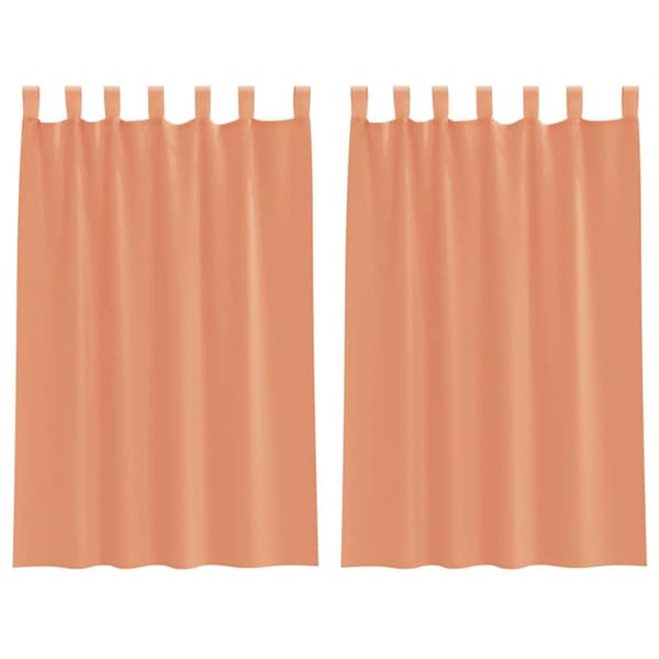 Voile gardiner med stångfickor 2 st terrakotta