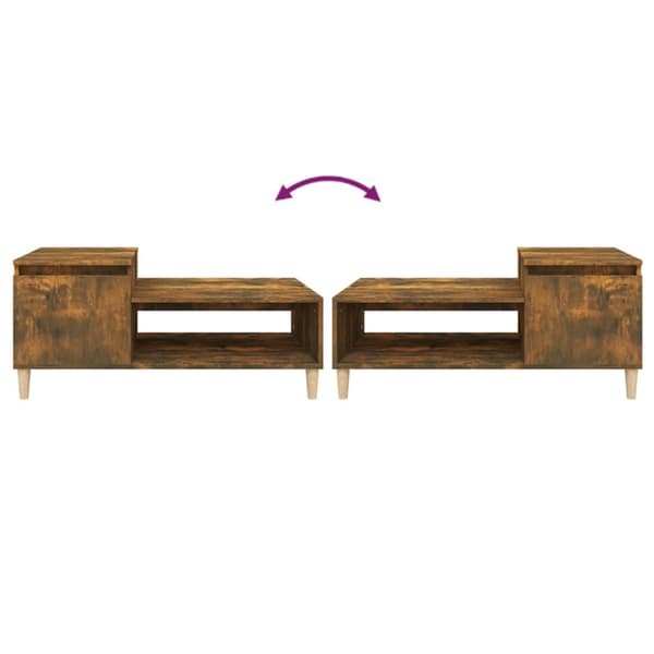 Soffbord rökfärgad ek 100x50x45 cm konstruerat trä
