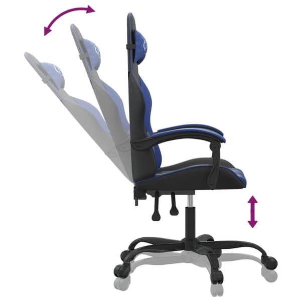 Gamingstol svart och blå konstläder