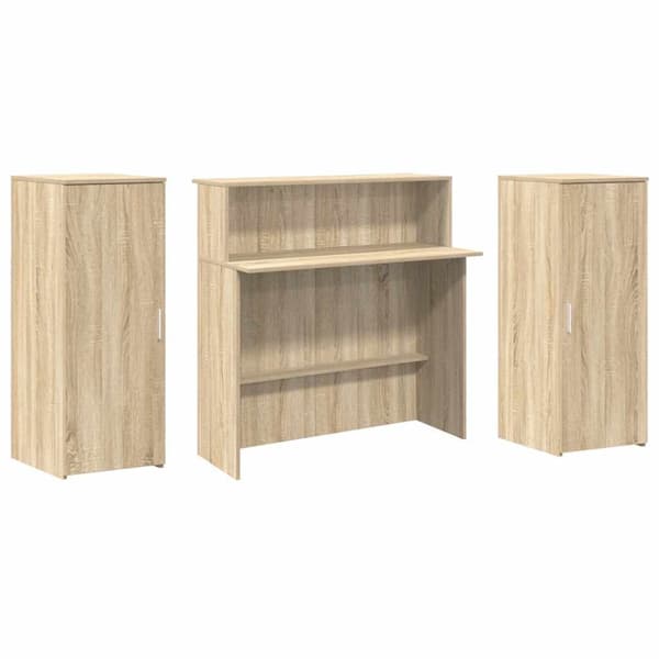 Receptionsdisk sonoma-ek 180x50x103,5 cm konstruerat trä