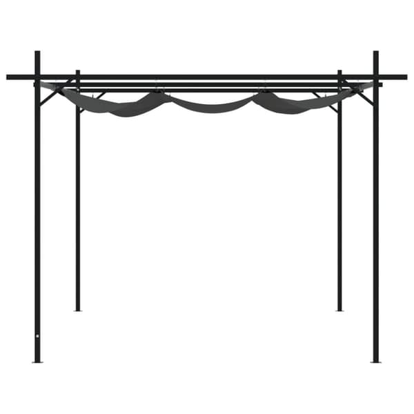 Pergola med infällbart tak antracit 395x292x230 cm