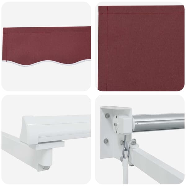 Utdragbar markis Vinröd 3,5 x 2 m 100% Polyester och Aluminium