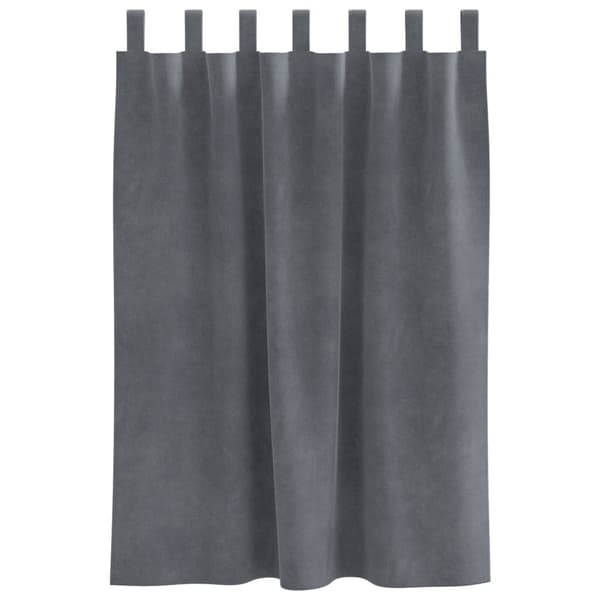 Mörkläggningsgardiner 2 st Ljusgrå 140 x 140 cm Sammet