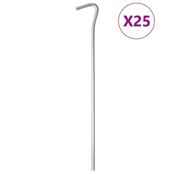 Tältpinnar 25 st 23 cm Ø5 mm galvaniserat stål
