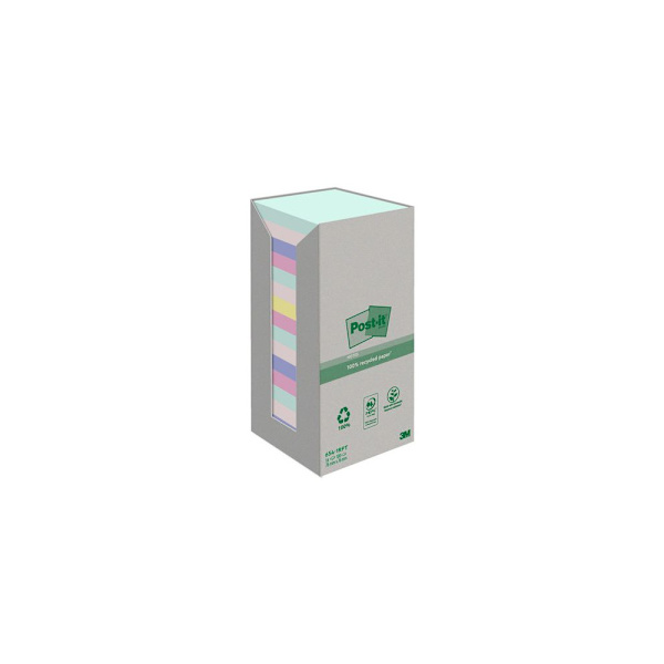Notes POST-IT 100recy 76x76 sort.f 16/fp