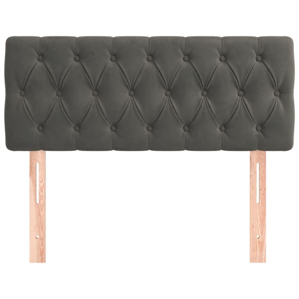 Sänggavel mörkgrå 100x7x78/88 cm sammet