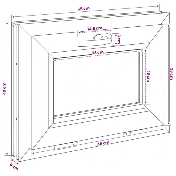 Tilt källarfönster RISOR 55 x 40 cm PVC och klart glas