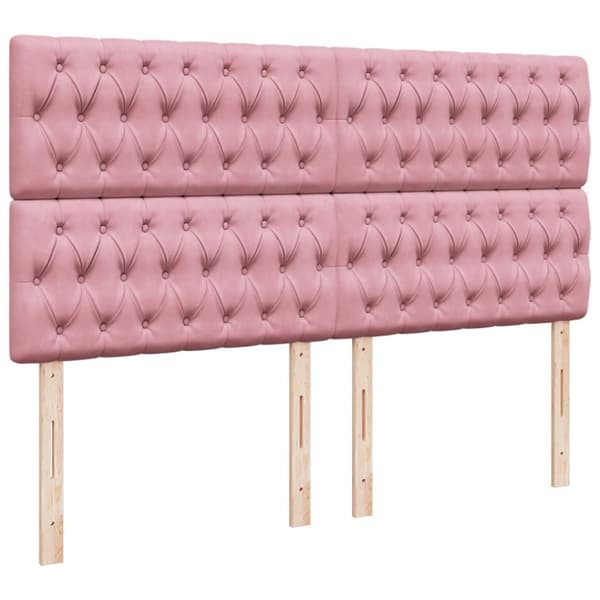 Ramsäng med madrass rosa 180x200 cm sammet