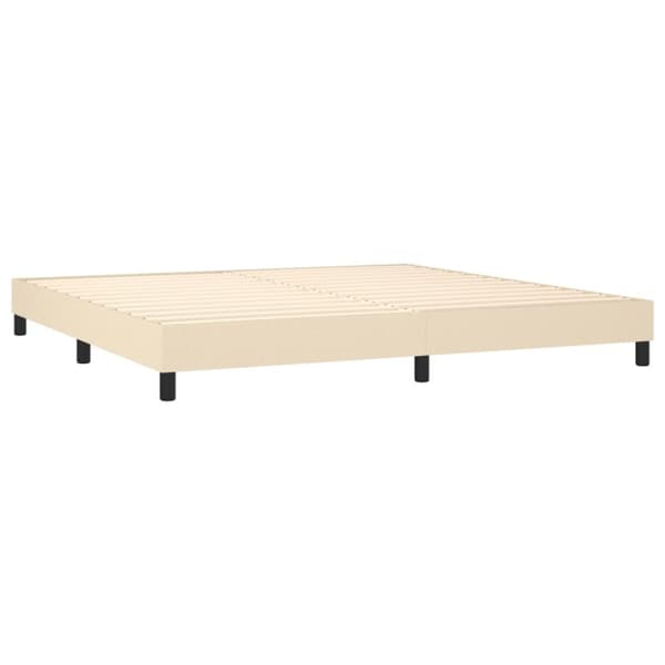 Ramsäng med madrass gräddvit 200x200 cm tyg