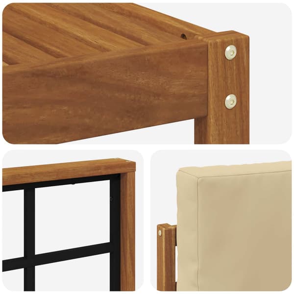 Utomhussoffset med kudde 5 pcs Naturlig och Beige