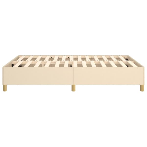 Boxspring-sängram gräddvit 140x190 cm tyg