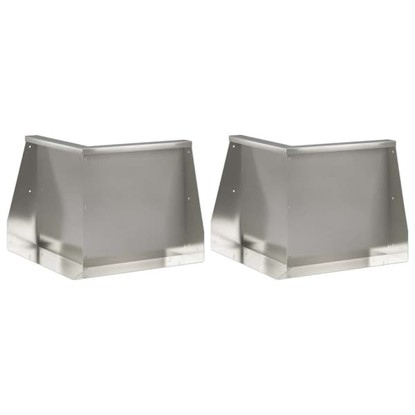 Stödvägg 2 st 50 x 50 x 50 cm Rostfritt stål Silver