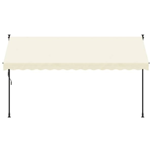 Markis infällbar gräddvit 350x150 cm tyg och stål