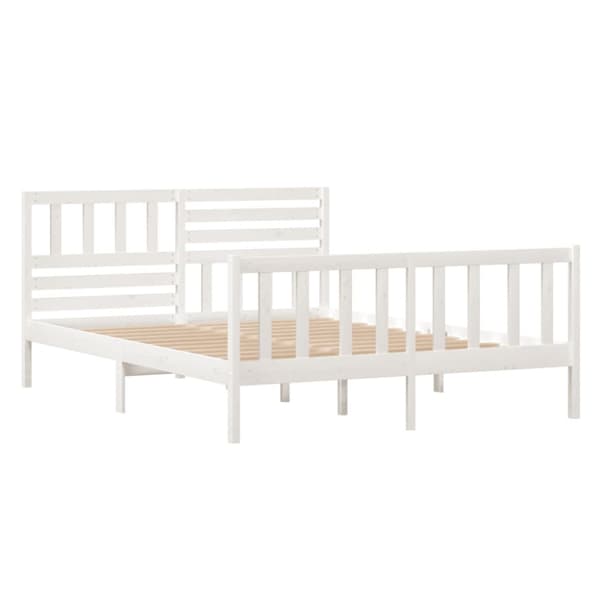 Sängram massiv furu 120x190 cm vit