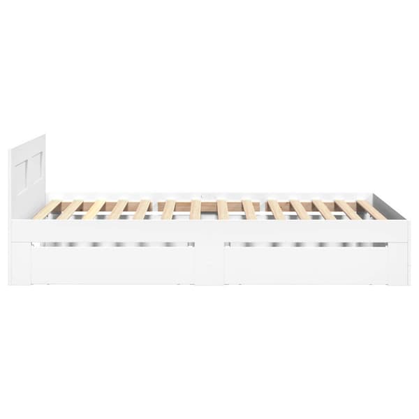 Sängram med huvudgavel Vit 80 x 200 cm Konstruerat trä