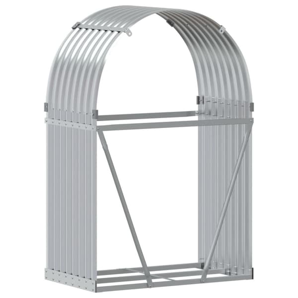 Vedställ silver 80x45x120 cm galvaniserat stål