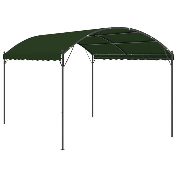Paviljong 4 x 3 x 2,6 m Grön Polyester och Stål