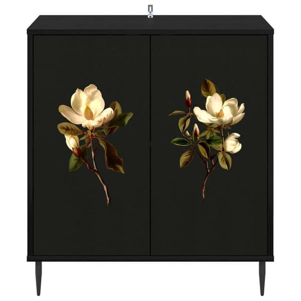 Sideboard BREMEN Svart ek 69 x 33 x 76 cm Konstruerat trä