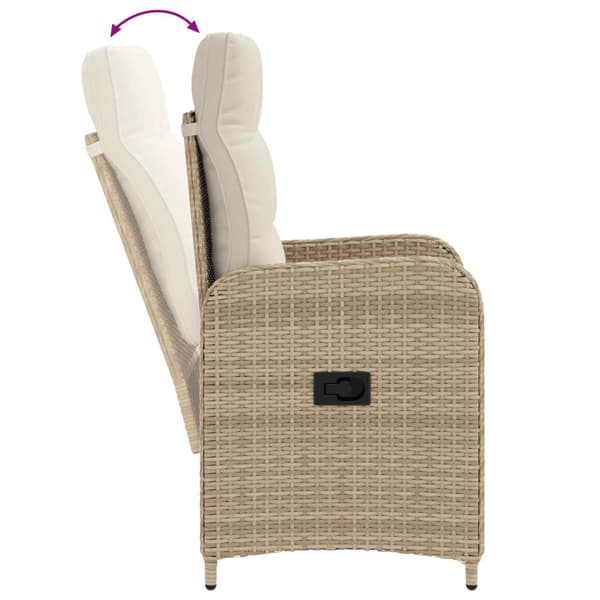 Fällbar trädgårdstol Beige och krämvit 57 x 63 x 94 cm