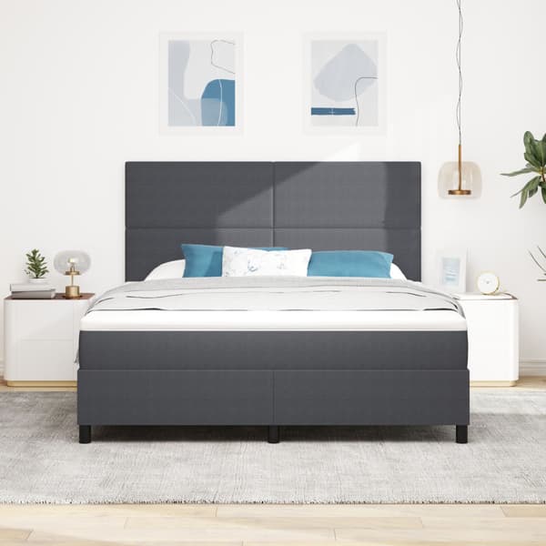 Bäddfjäder Mörkgrå och vit 180 x 200 cm Kordread tyg