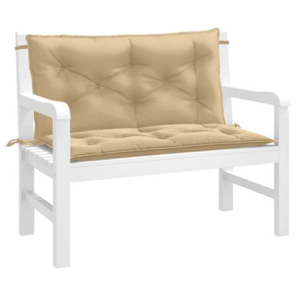 Bänkdyna 2 st melerad beige 100x50x7 cm tyg